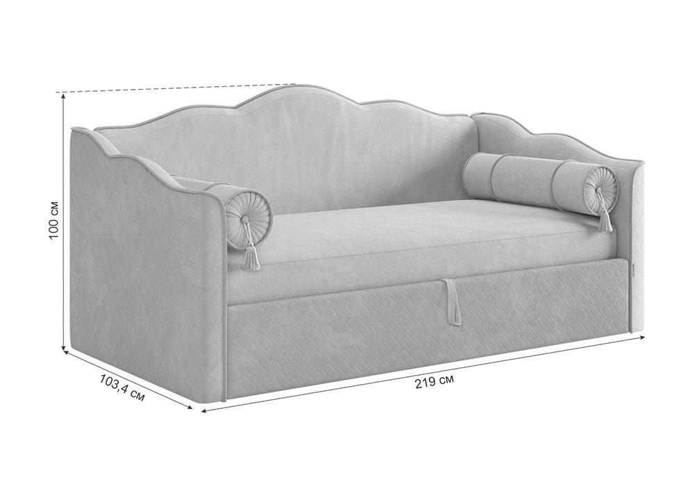 Софа Лея К1 велюр латте / крем