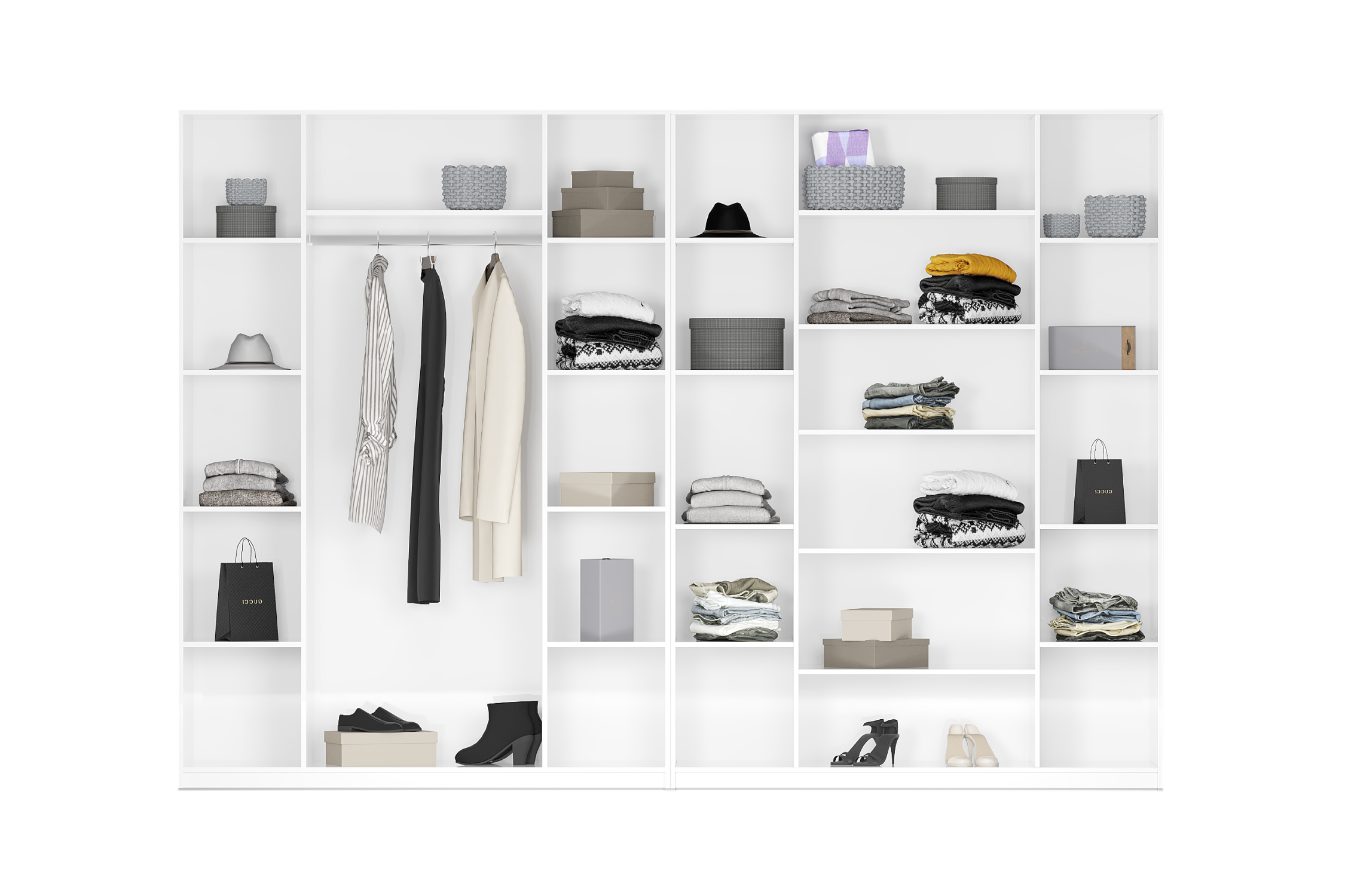 Комплект шкафов Тивина 3.2 м белый текстурный