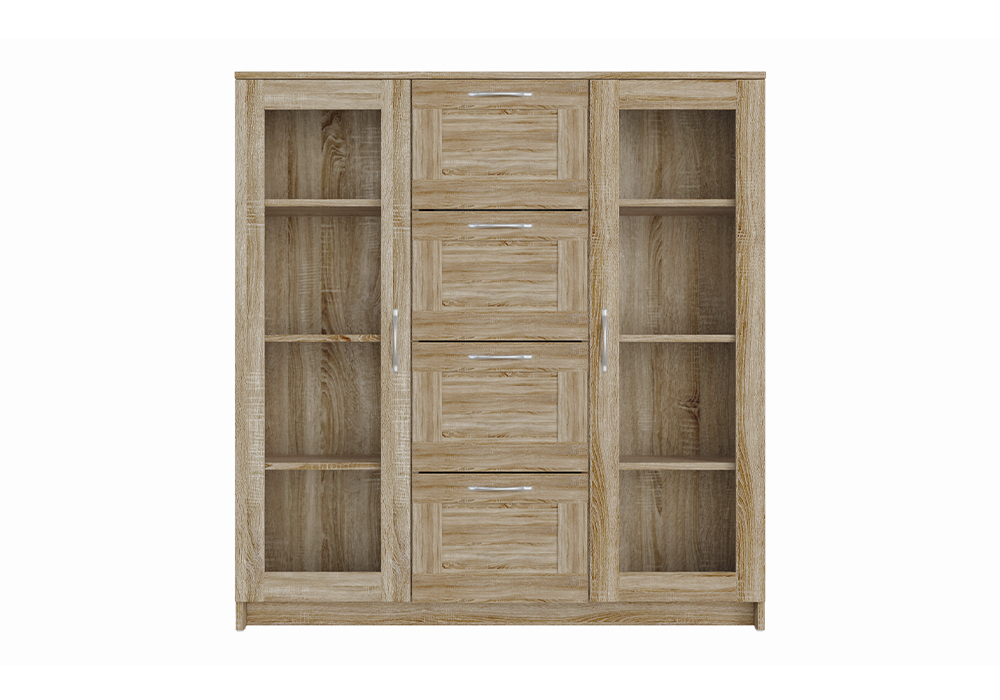 Шкаф-витрина Сириус 4 ящика сонома