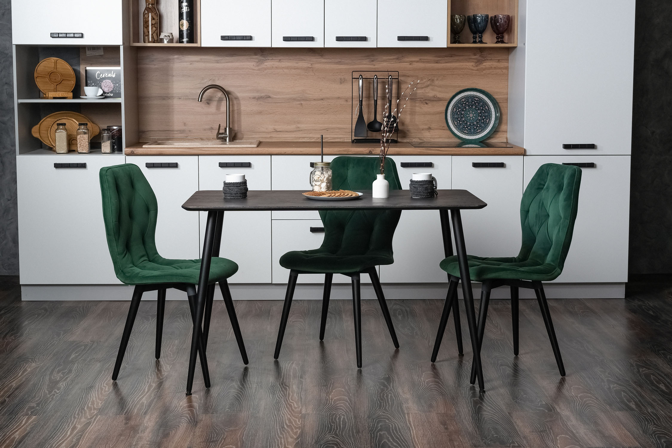 Стол обеденный Венако рустик графит / черный