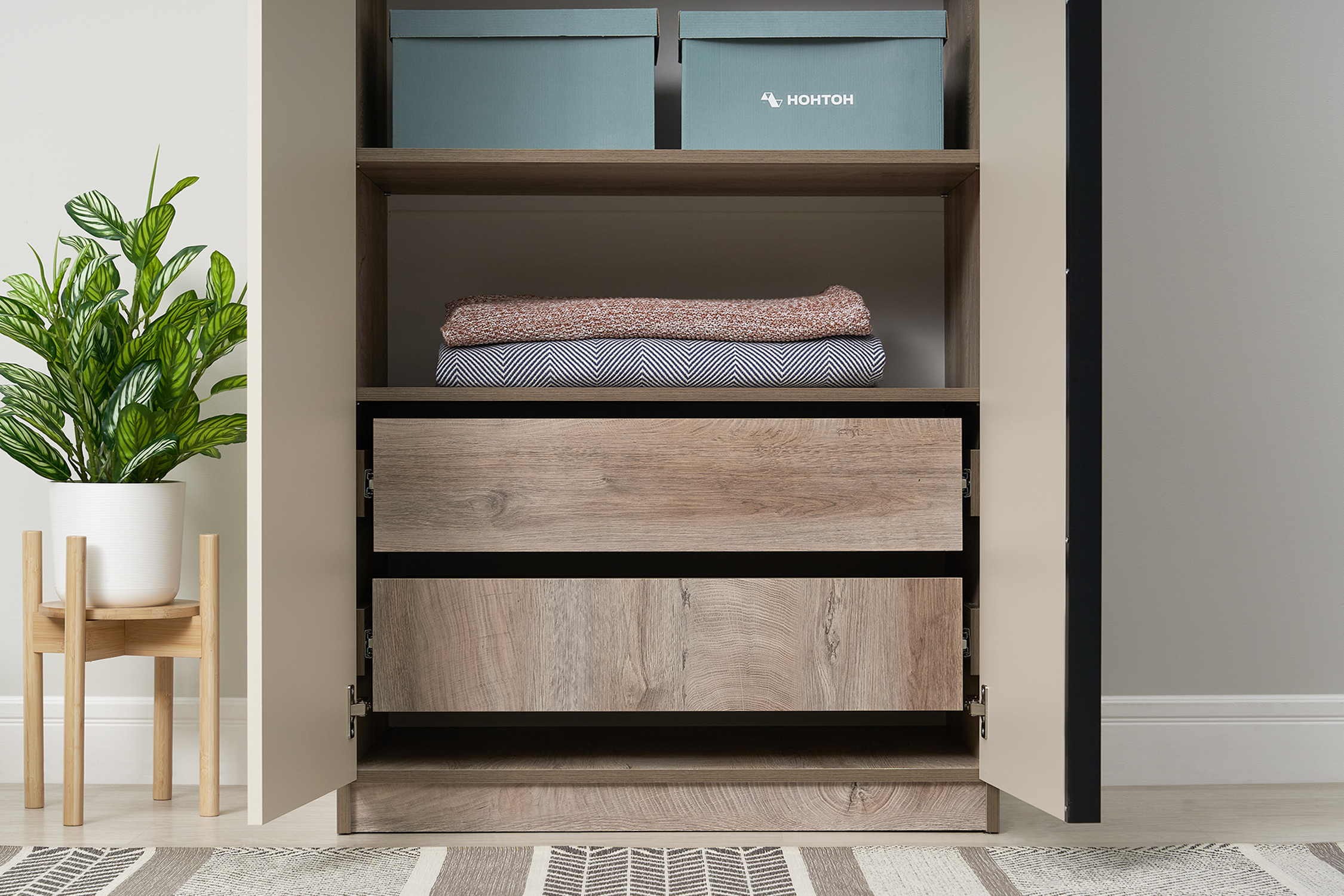 Шкаф 2-х створчатый Тивина эндгрейн / меланж