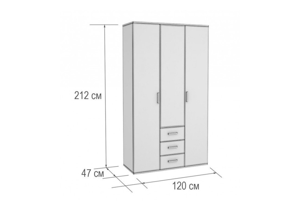 Шкаф распашной белла 3 створчатый