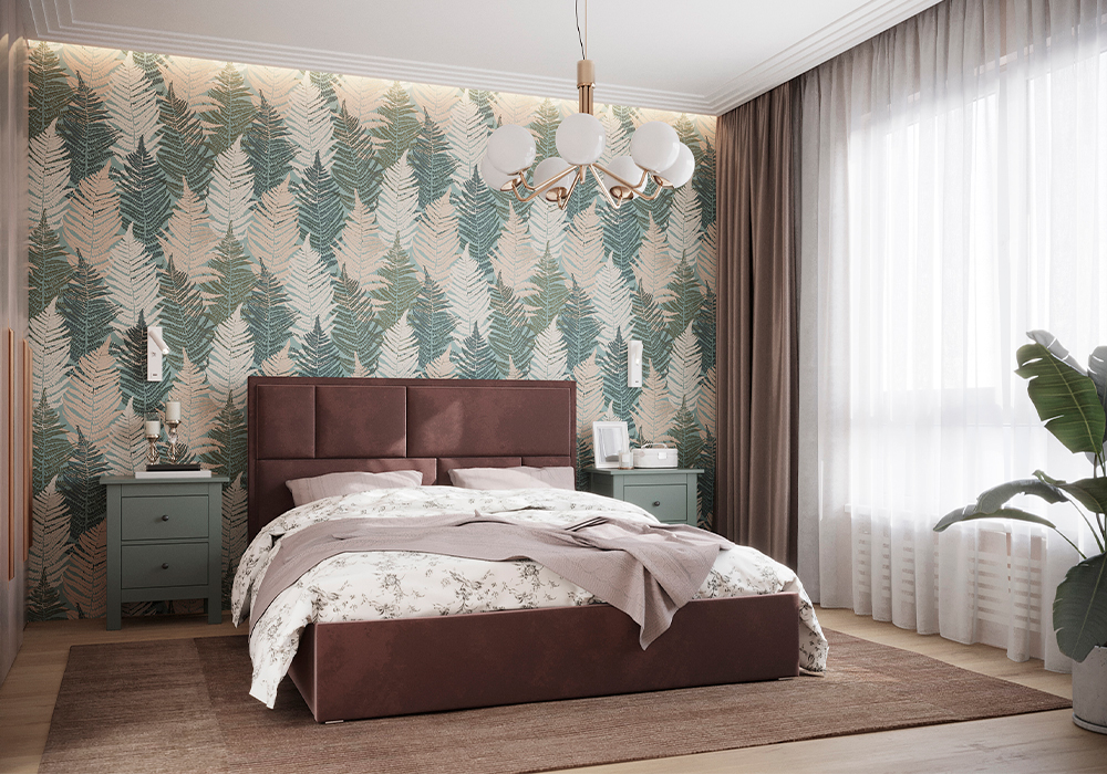 Кровать Стокгольм с подъемным механизмом велюр шоколад