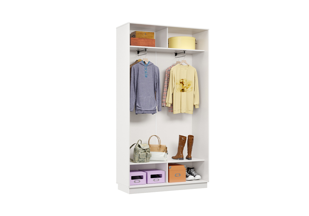 Шкаф-купе двухдверный Альфа белый