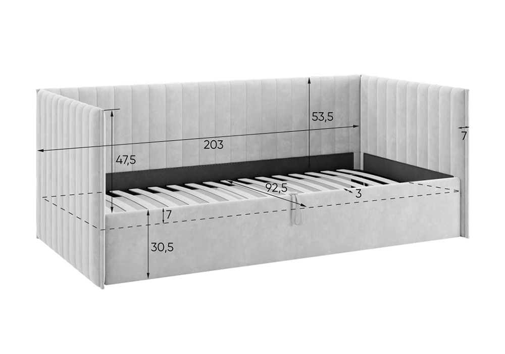 Софа Твикс велюр нежно-розовый