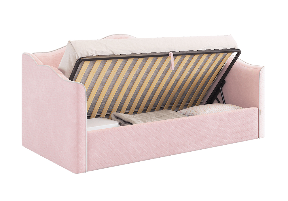 Софа Лея К1 велюр нежно-розовый / галька