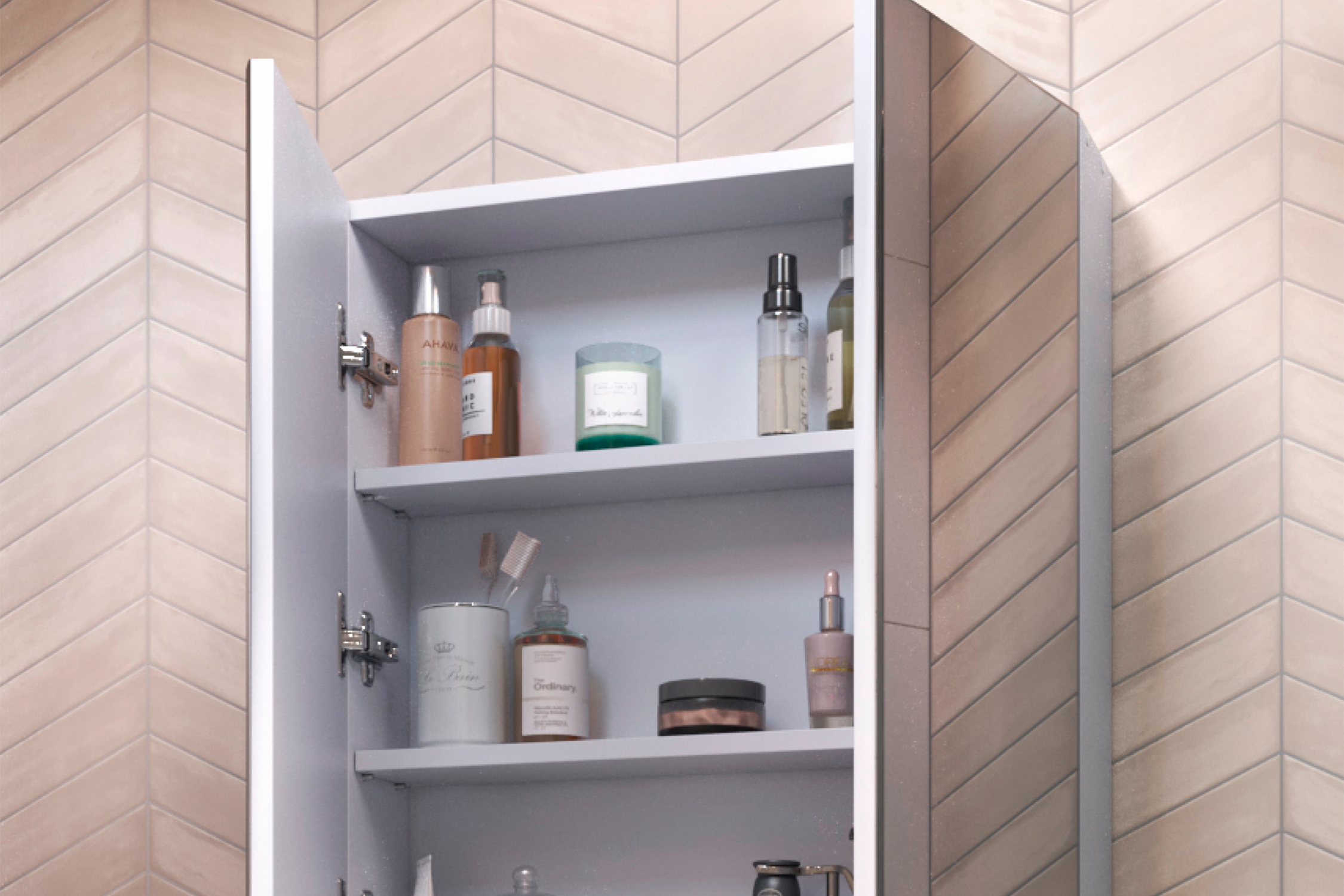 Зеркало-шкаф 2-х створчатый Grand белый