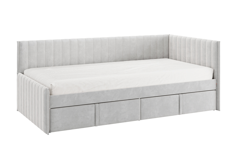 Тахта с ящиками Твикс велюр галька
