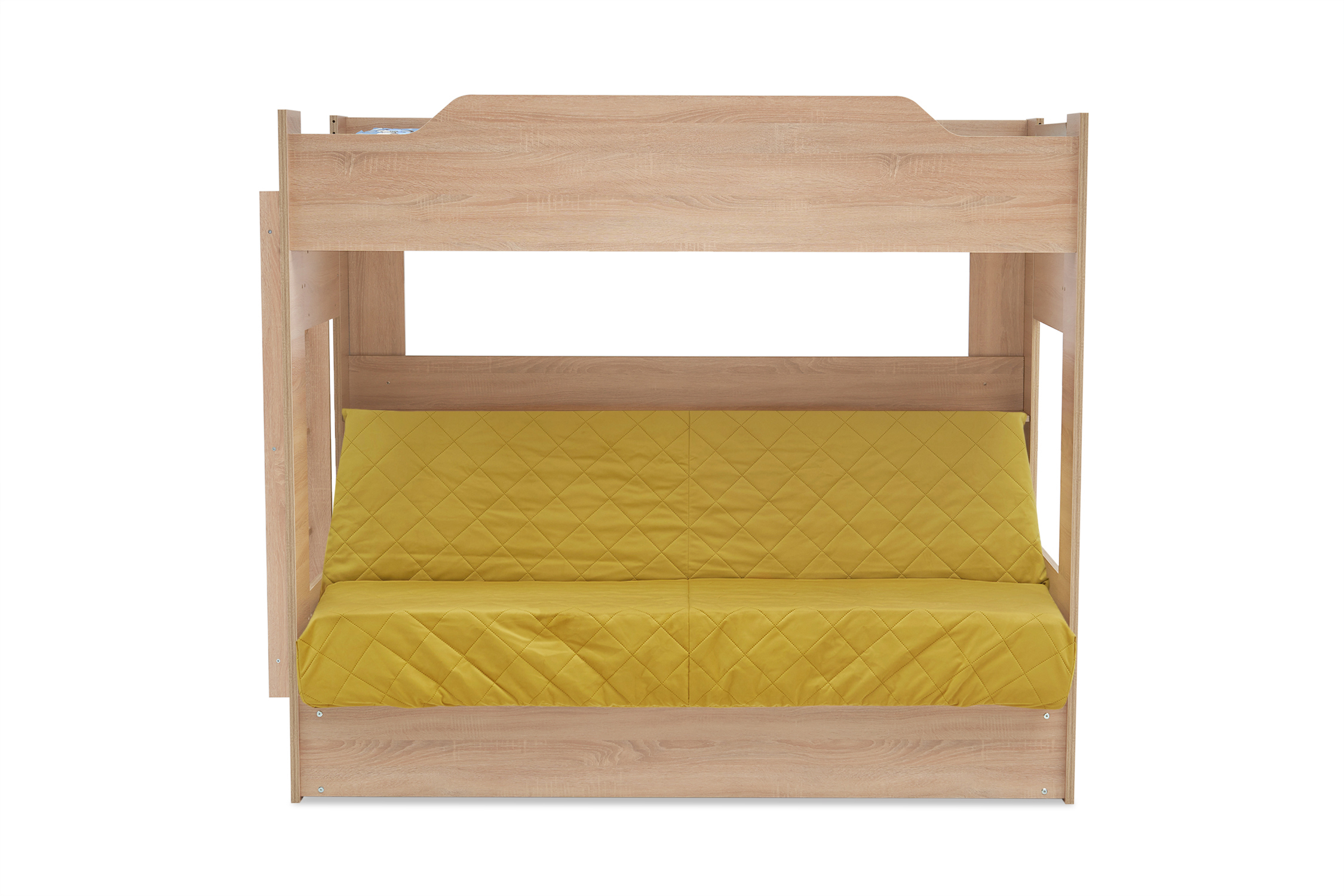 Двухъярусная кровать с диван-кроватью велюр желтый / дуб сонома арт. 08 ...