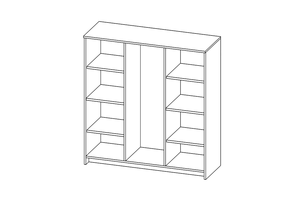 Комод с дверцами Сириус 4 ящика сонома
