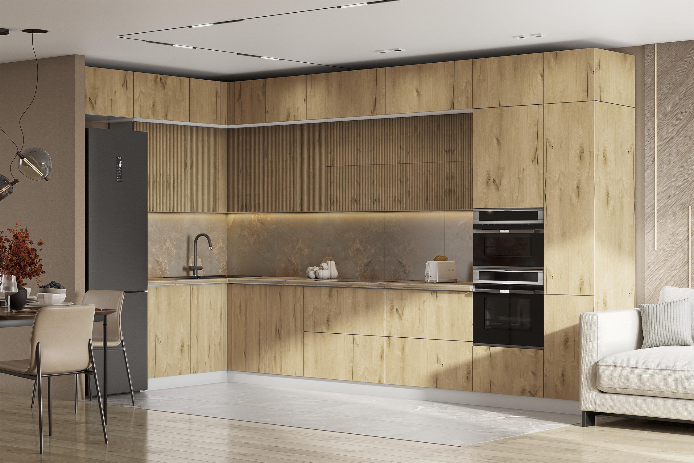 Модульная кухня Ритея сердце дуба