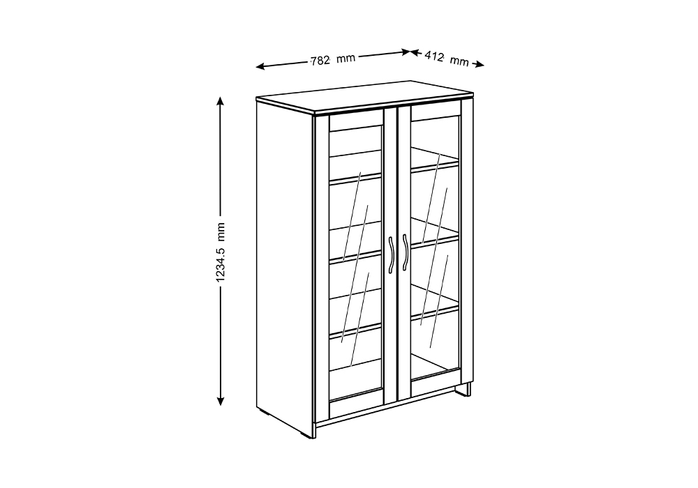 Шкаф-витрина Сириус сонома