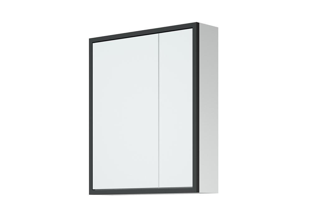 Зеркало-шкаф Айрон 60 черный / белый