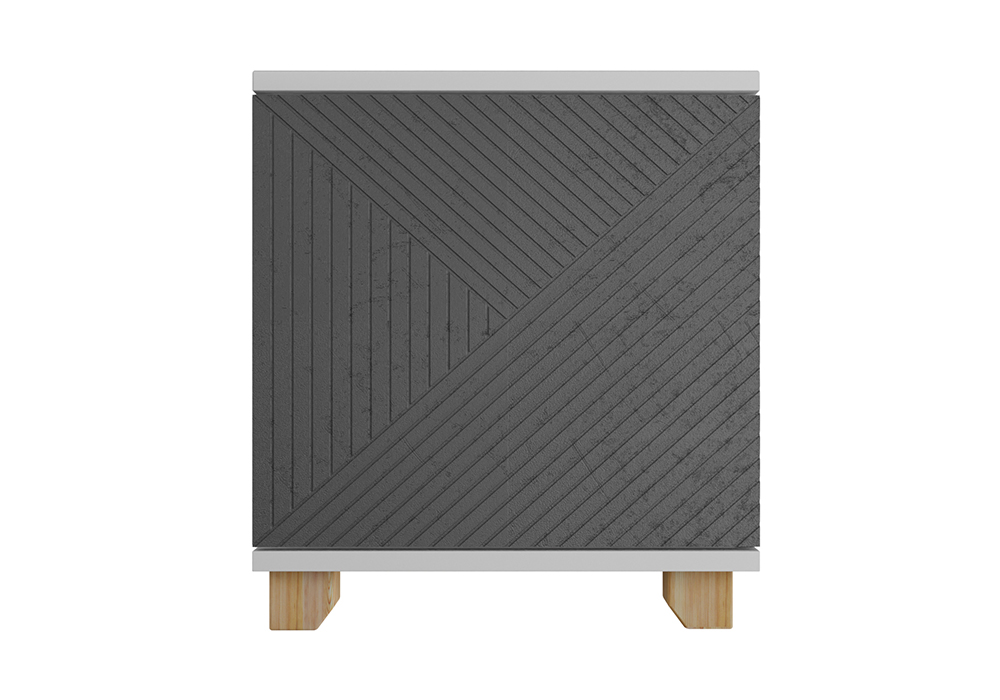 Тумба прикроватная со створкой Копенгаген белая / серый графит