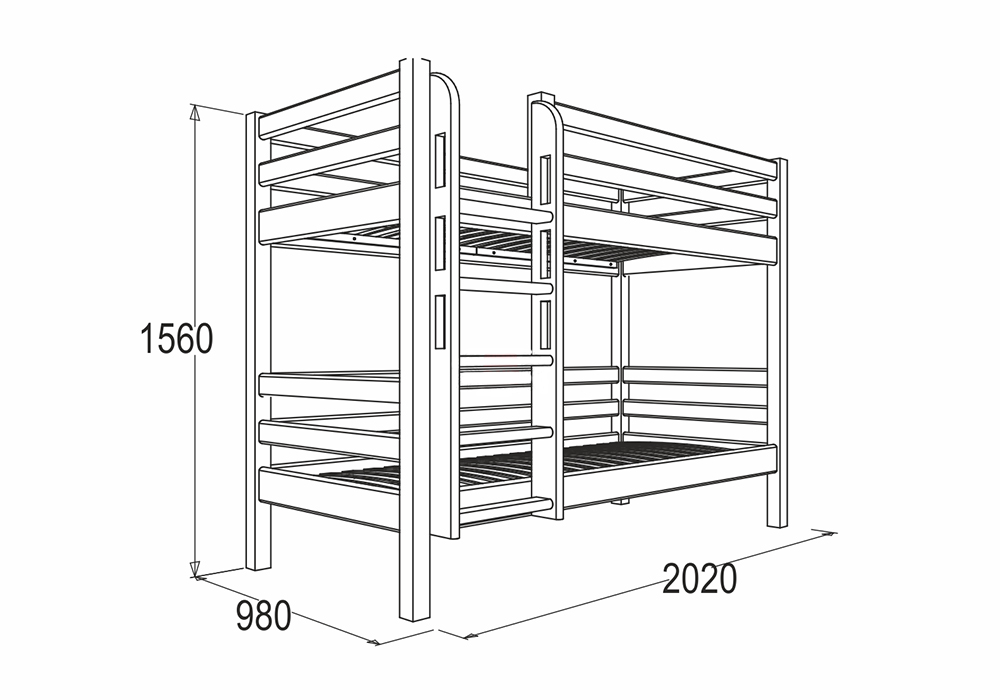 Длина двухъярусной кровати