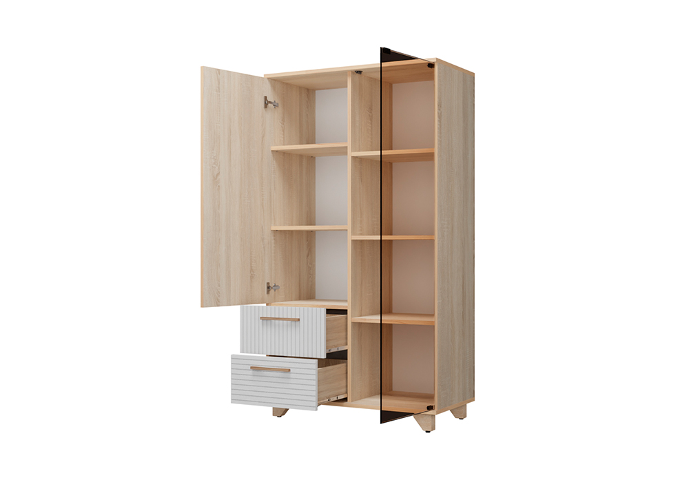 Шкаф-витрина Копенгаген дуб сонома / белый матовый