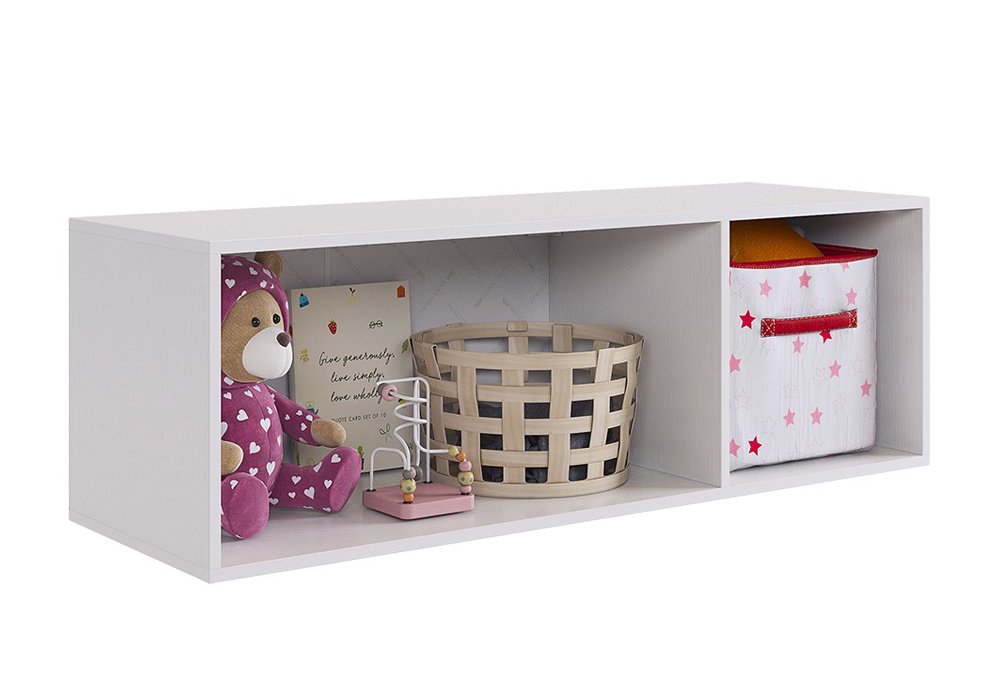 Антресоль трехдверная Зефир 119.01 белое дерево / пудра розовая