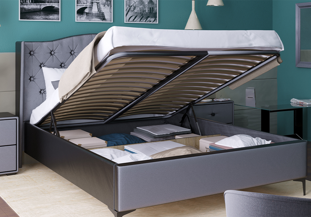 Кровать Флоренция велюр серый