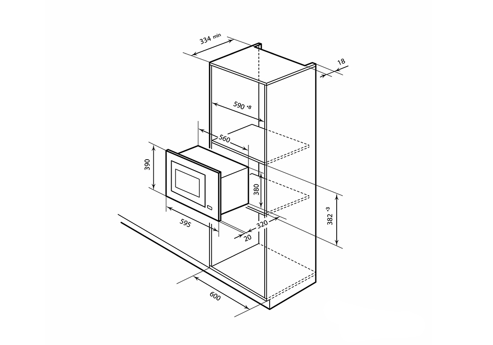Встраиваемая микроволновка MILLEN MBW 381 белая