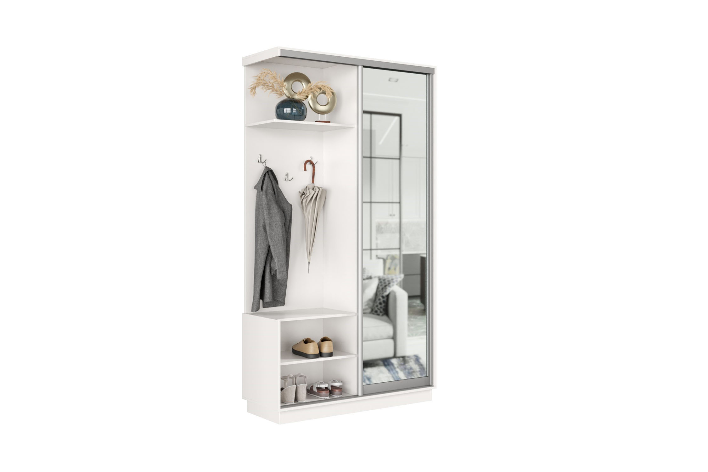 Прихожая-купе Регул мини белая