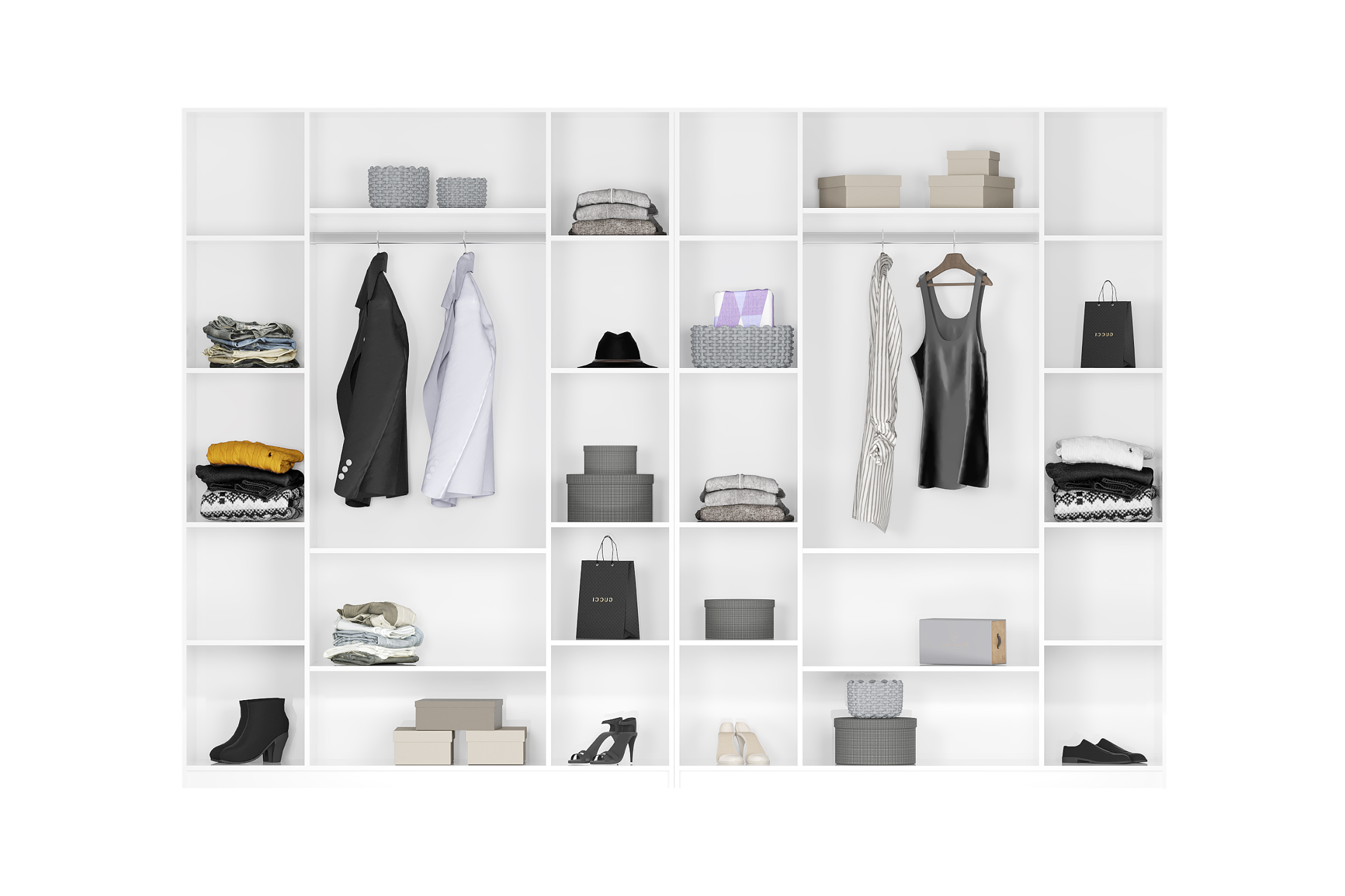 Комплект шкафов Тивина 3.2 м белый текстурный