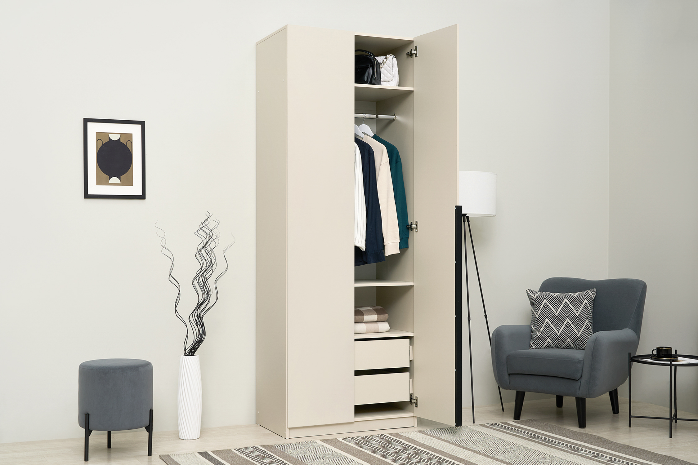 Шкаф 2-х створчатый Тивина меланж