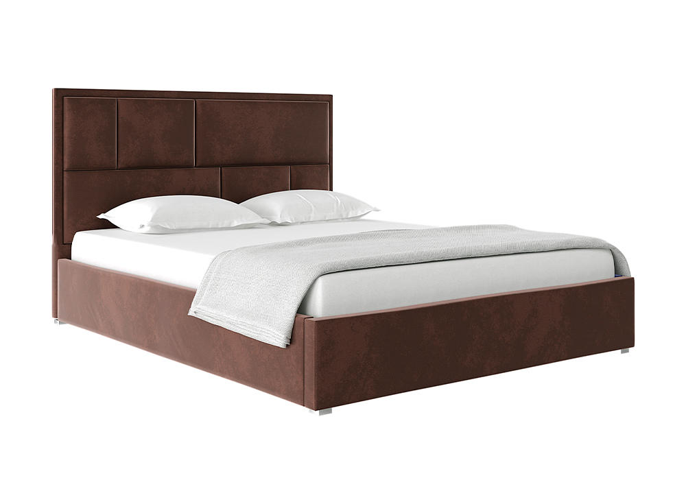 Кровать Стокгольм с подъемным механизмом велюр шоколад