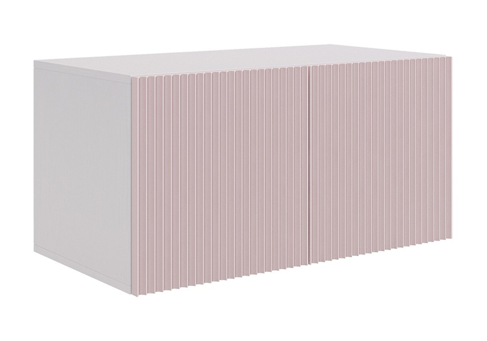 Антресоль двухдверная Зефир 118.01 белое дерево / пудра розовая