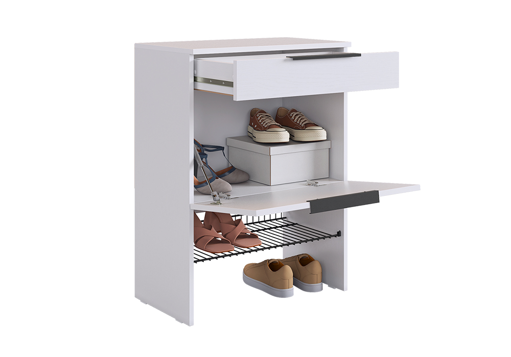 Обувница Баско белое дерево