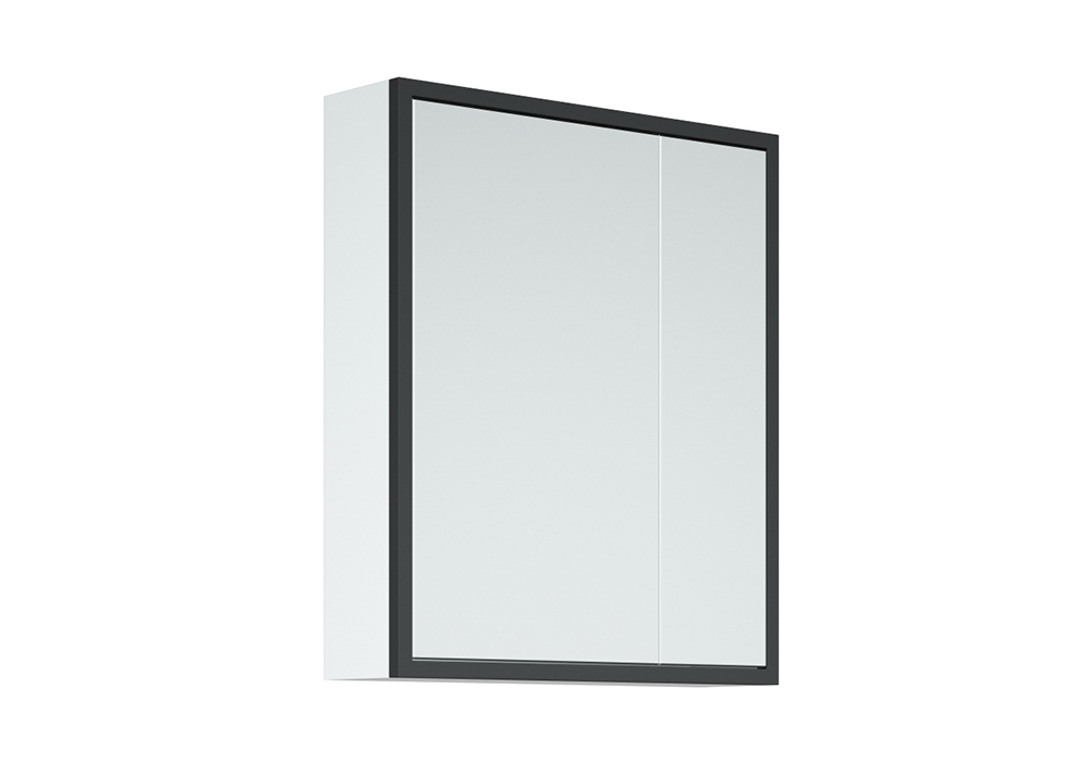 Зеркало-шкаф Айрон 70 черный / белый