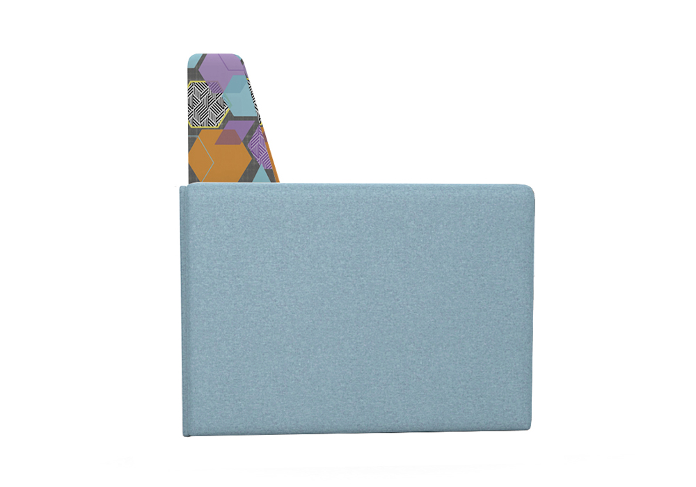 Диван выкатной Виктория-5 с узором голубой