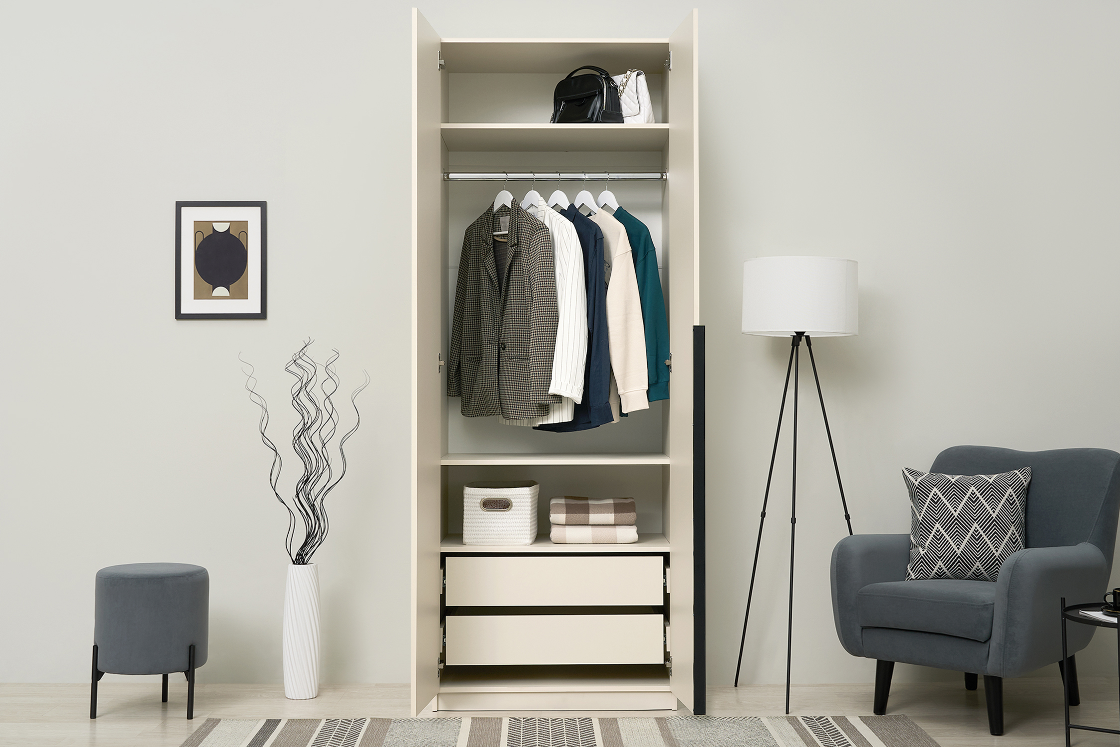 Шкаф 2-х створчатый Тивина меланж