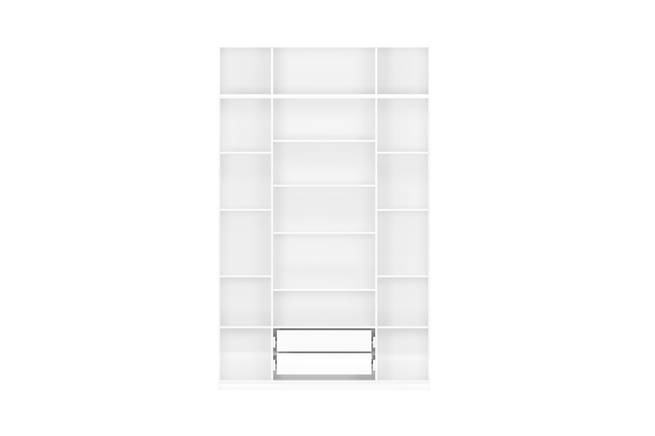 Шкаф 4-х створчатый Тивина с антресолью белый текстурный