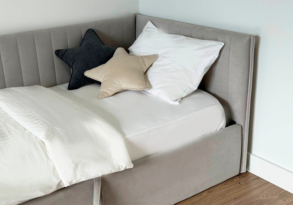 Тахта Твикс велюр галька