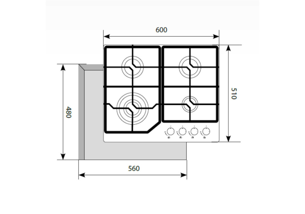Газовая варочная поверхность LEX GVG 640-1 WH