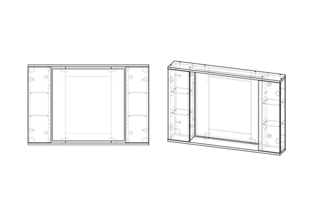 Зеркало-шкаф Дэри 100 цемент