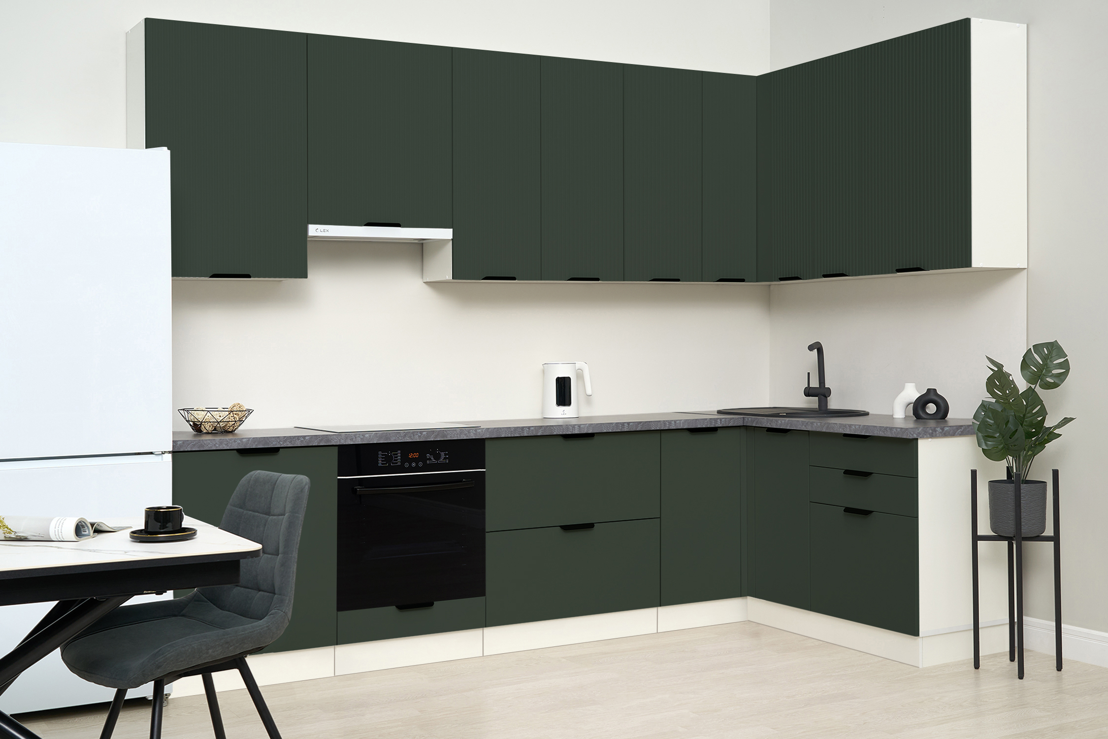 Модульная кухня Норд Line софт пихтовый зеленый