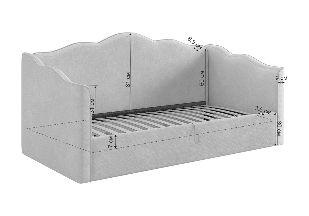 Софа Лея велюр латте / крем