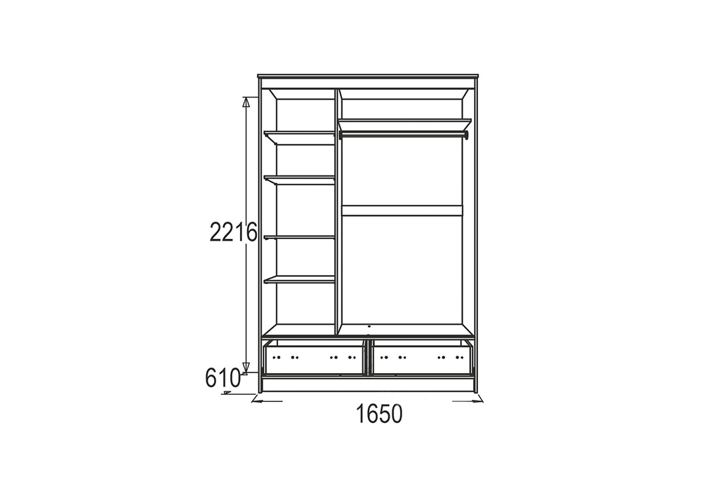 Шкаф купе 1650 ширина
