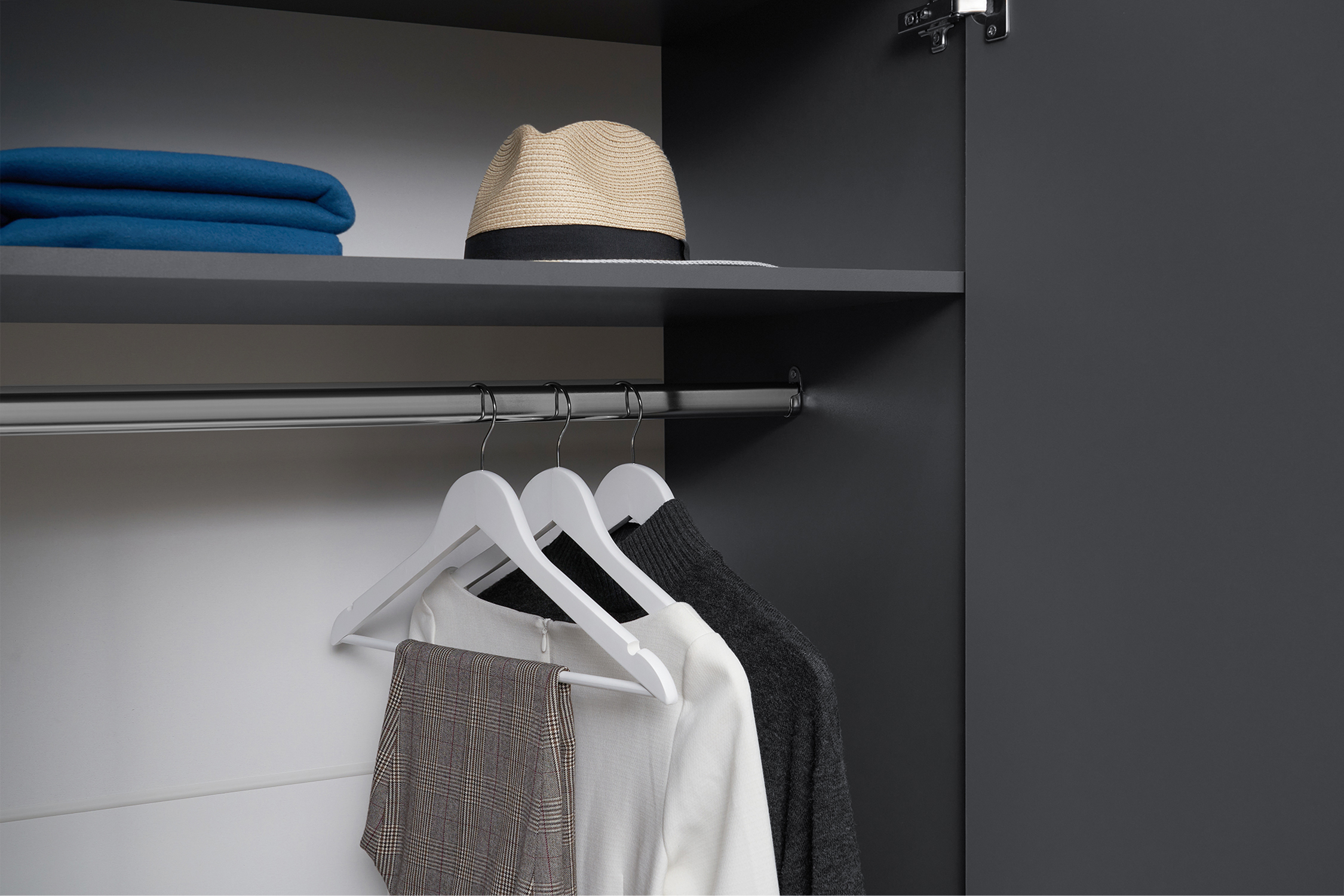 Шкаф 2-х створчатый Тивина графит серый