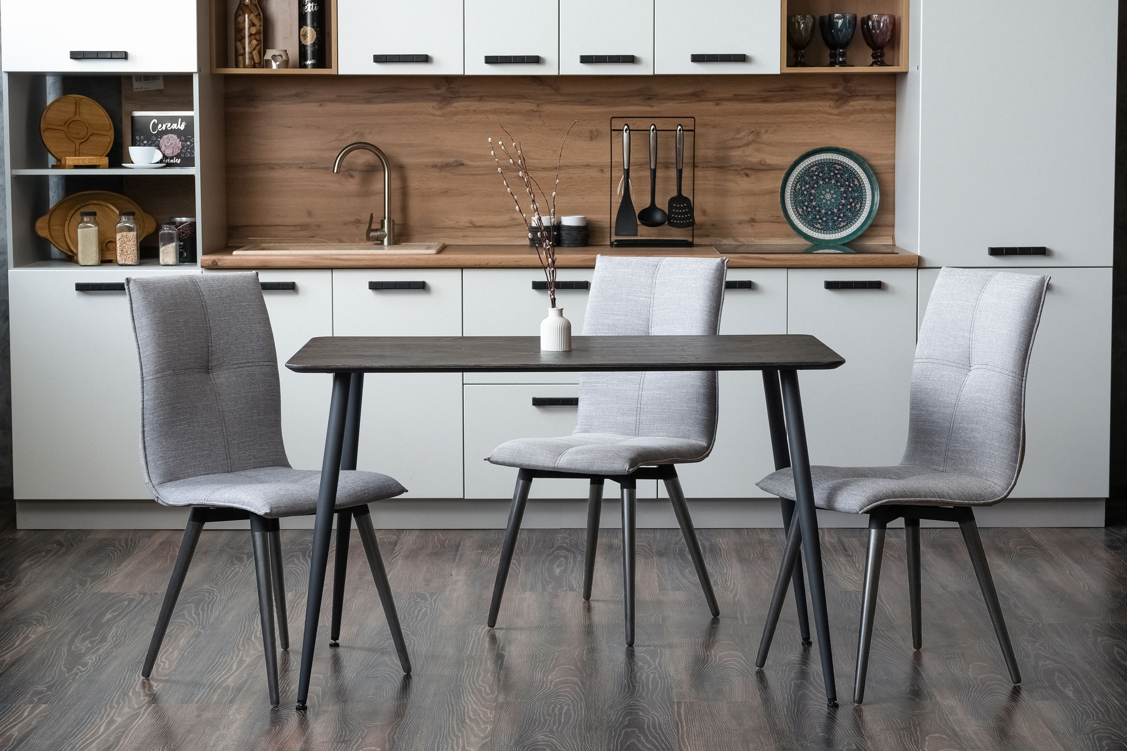 Стол обеденный Венако рустик графит / серый