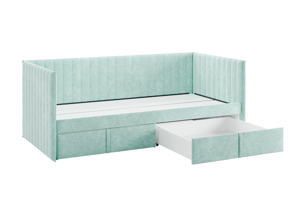 Софа с ящиками Твикс велюр мята