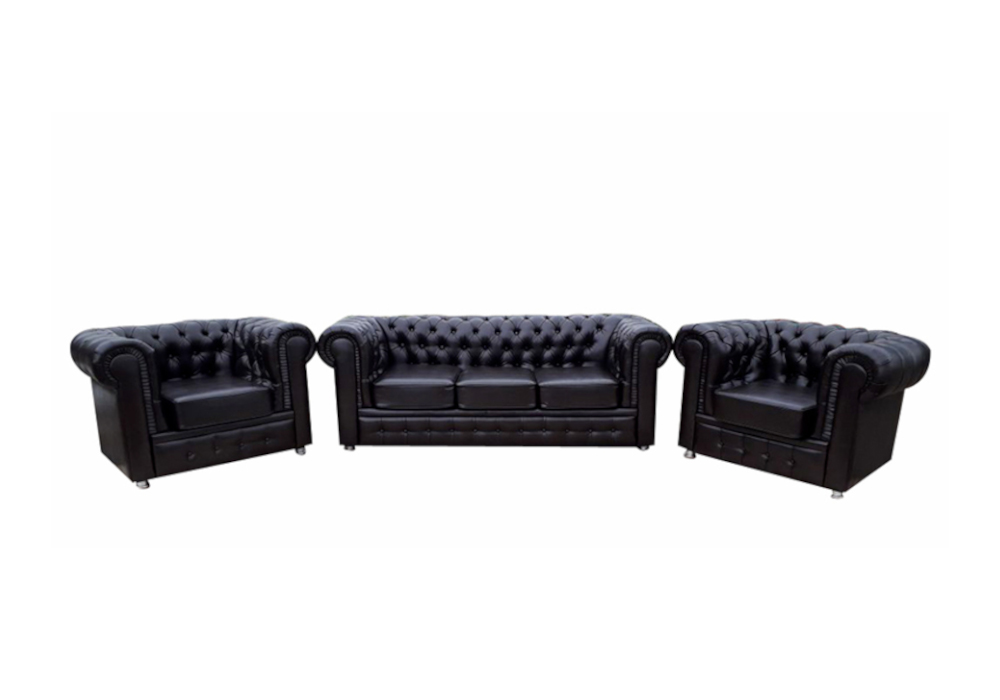 Комплект Честер с 3-местным диваном черный