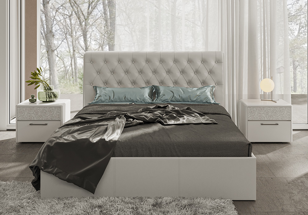 Модульная спальня Скарлет белый / белый глянец с рисунком купить в ...