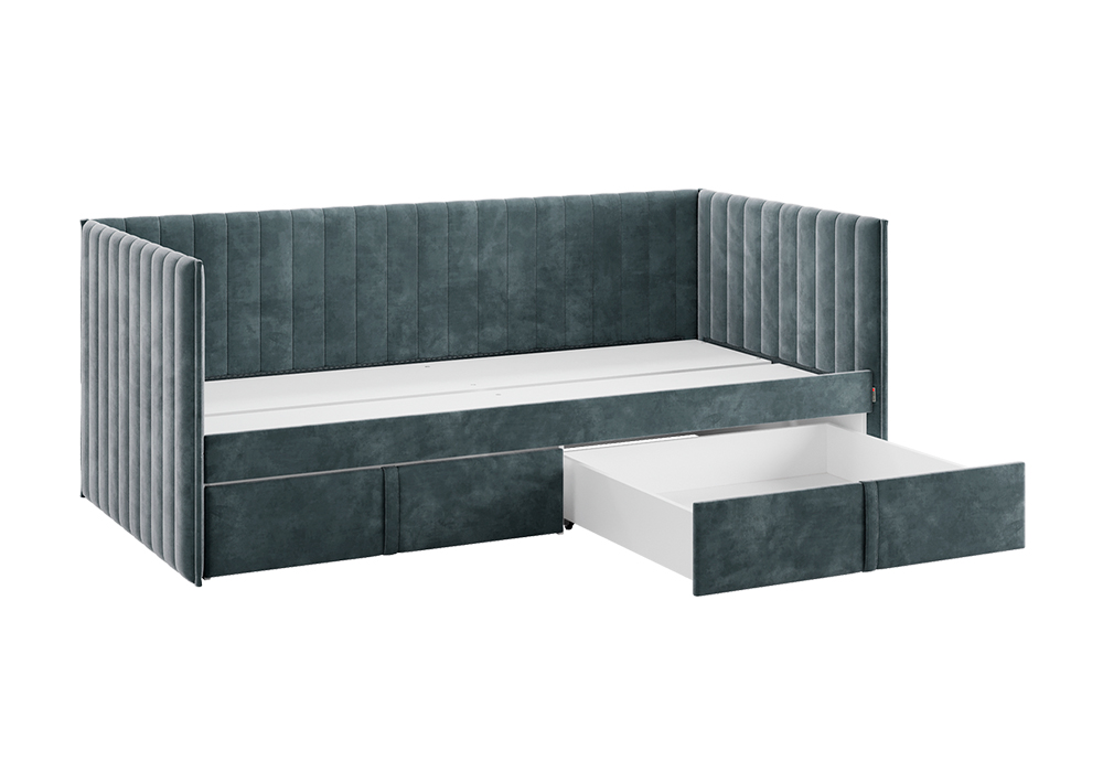 Софа с ящиками Твикс велюр графит