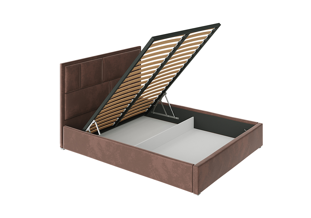 Кровать Стокгольм с подъемным механизмом велюр шоколад