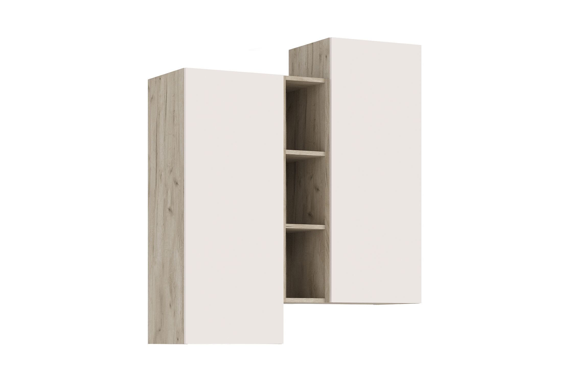 Шкаф подвесной комбинированный Норд дуб крафт серый / кашемир