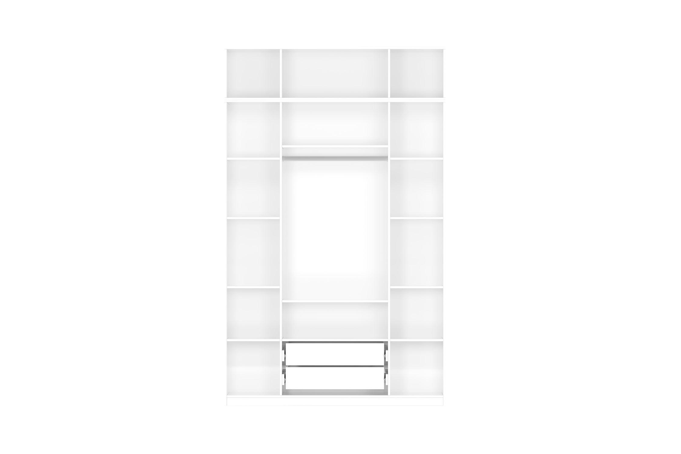 Шкаф 4-х створчатый Тивина с антресолью белый текстурный