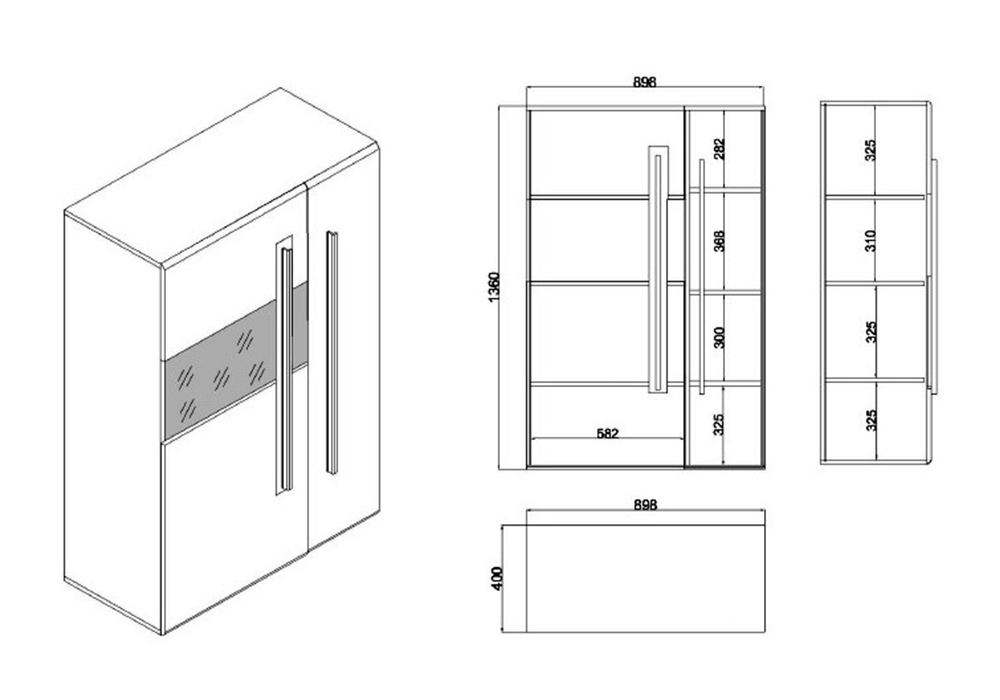 Шкаф-витрина Ницца дуб вотан