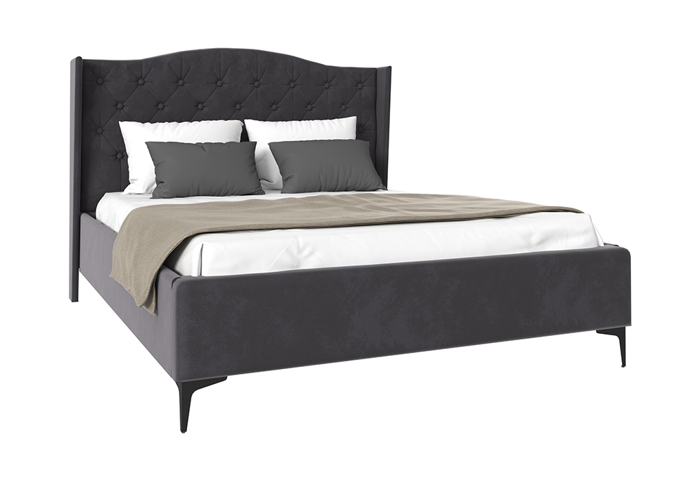 Кровать Флоренция велюр серый